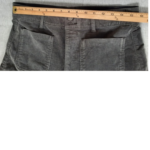 Democracy "Ab" Solution Corduroy Pants Women 12 Charcoal Gray Wide Flare Bootcut - Picture 7 of 9
